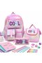Premium Korean Style 3-Piece Elementary School School Bag Set with Thermal Insulated Lunch Bag and Double Compartment Pencil Case - 4