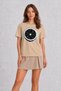 Halftone Grapefruit Print T-Shirt - Cream - 3