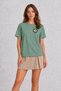 Modern Kiwi Cutaway Streetwear Print T-Shirt - Green - 3