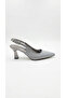 Platinum Silvery Women's Heeled Shoes 036.1410 - 3