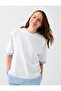 White Stripe Detailed Crew Neck Short Sleeve Modal T-Shirt - 3
