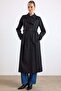 Shirt Collar Double-Breasted Water-Repellent Trench Coat Black 6819 - 4