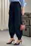 Navy Blue Cuffed Jeans with Button Detail - 2