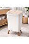 Stylish 12L Pedal Trash Bin with Floral Cushion Lid Modern 12-liter waste bin featuring a sturdy pedal design, removable inner bucket, elegant floral cushion top, compact 29×24×46 cm size, and versati - 4