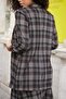 Women's Jacquard Stretch Fabric Shawl Collar Capri Sleeve Stitched Blazer Jacket-Black Coffee - 5