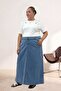 2109 Denim Skirt with Button Detail - Ice Blue - 3