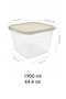 12-Piece Square Food Storage Container - Stackable Fruit Vegetable Food Storage Kitchen Organizer 1900ml Beige - 6
