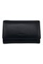 100% Genuine Leather Tri-Fold and Snap-Fastener Model Women's Wallet Black - 2