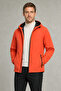 Men's Orange Removable Hooded Water and Wind Resistant Zippered Raincoat&Windbreaker - 4