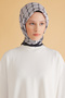 Fresh Geometric Pattern Black Gray Pure Scarf 7 - 23