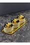 3-Piece Gold Dilvian Crystal Glass Snack Bowl – Nuts and Dessert Serving Set with Butterfly Lid Tray - 7 Pieces - 4