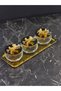 3-Piece Gold Tulip Crystal Glass Snack Bowl – Nuts and Dessert Serving Set with Butterfly Lid Tray - 7 Pieces - 3