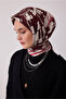 Burgundy Geometric Pattern 100% Twill Silk Scarf 4411-88 - 2