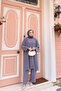 Giy-Çık Comfortable Oversize Bat Sleeve Elif Suit-Grey