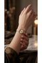 Women's Steel Watch Gold Color Flower Dial Luxury Vintage Watch Classic Elegant Stylish Premium Old Money Women's Wristwatch |   Limited Edition 2026 - 6