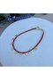 Red Afghan Beaded Square Plate Anklet - 4
