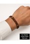 Men's Brown Braided Leather Bracelet – Stylish Men's Accessory with Gold Color Metal Detail