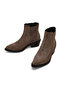 Women's Mink Short Thick Heeled Embroidered Suede Leather Cowboy Boots Af190018Ds - 4