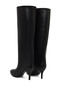 Women's Black Thin Heeled Leather Boots Wf160005Dv - 7