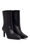 Women's Black Thin Heeled Leather Boots Wf160008Dv - 2