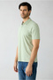 Seamless Regular Fit Polo Collar Knitted Lyocell Silk Blend T-Shirt - 2