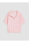 Pink Polo Collar Girls' Shorts Set - 3