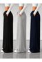 Opportunity Product Women's 3-Pack Black Gray Navy Blue High Waist Wide Leg Sweatpants - 2
