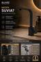 Sink Faucet Black Square 360 °   Swivel Spout Bathroom Faucet Brass Body 2 Years Warranty - 3