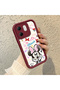 Infinix Hot 50I Compatible Case Camera Protector Minnie Pattern Burgundy Lover Couple Silicone Phone Case - 2