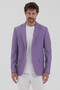 Picardi Men's Purple Textured Fabric Mono Collar Slim Fit Sports Blazer Jacket (Large Size-Oversized) - 6
