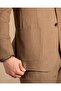 Slim Fit Men's Mono Collar Bag Pocket Linen Fabric Jacket Pants Suit Coffee T20111-03 - 8