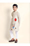 Boys Beige Cotton Kurta with Printed Design - 4