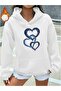 United Hearts Printed Oversize Unisex Women'S/Men's Hooded Sweatshirt
