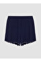Lcw Dream Navy Blue V-Neck Polka Dot Women's Shorts Pajama Set - 8