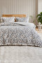 Double Duvet Cover Set Cotton Brown Line Floral Patterned Ornamental Overlocked Ruffled - 2