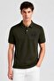 Men Regular Fit Embroidered Logo Short Sleeve Polo Shirt, Olive