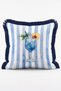 Colorful Striped Cocktail Glass Patterned 4-Piece Fringed Cushion Cover Set - 3