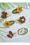 Back to School Handmade Set of 6 Organic Knitted Hair Clips Pinterest Models Hair Accessories Suitable for All Age Groups - 5