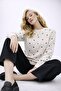 Women's Knitwear Sweater Polka Dot Pique Crew Neck - 4