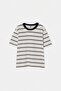Navy Blue-Ecru 2-Piece Boys' Striped Knitted T-Shirt Tkdss26Ts00037 - 12