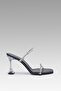 Women's Black Diamond Stone Detailed Heeled Slippers 8cm Bynddia01 - 5
