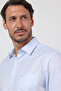 Blue Hard Collar Long Sleeve Pocketed Comfort Fit 100% Cotton Shirt 1004260171 - 4