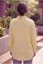 Women's Plus Size Shirt with Pocket Embroidery Detail Yellow - 3