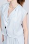 Women's Summer Blue Celinea Wide Collar Vest and Wide Leg Pants Set 1315 - 2