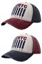 Unisex Vintage Nyc Brooklyn Embroidered Adjustable Baseball Cap Hat Set of 2