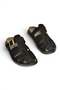 Y596549502 Black Suede Buckle Closed-Front Women's Slippers - 5