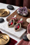 Full Stone-Set Baklava Evening Dress Earrings 5 Cm. - 3