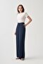 Navy Blue-Wide Leg Pants - 3