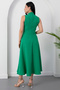 High Collar Dress with Ribbon on the Collar Midi Length Dress Esp058 - 7