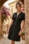 Women's Short Sleeve Double Zipper Mini Modal Dress - 8